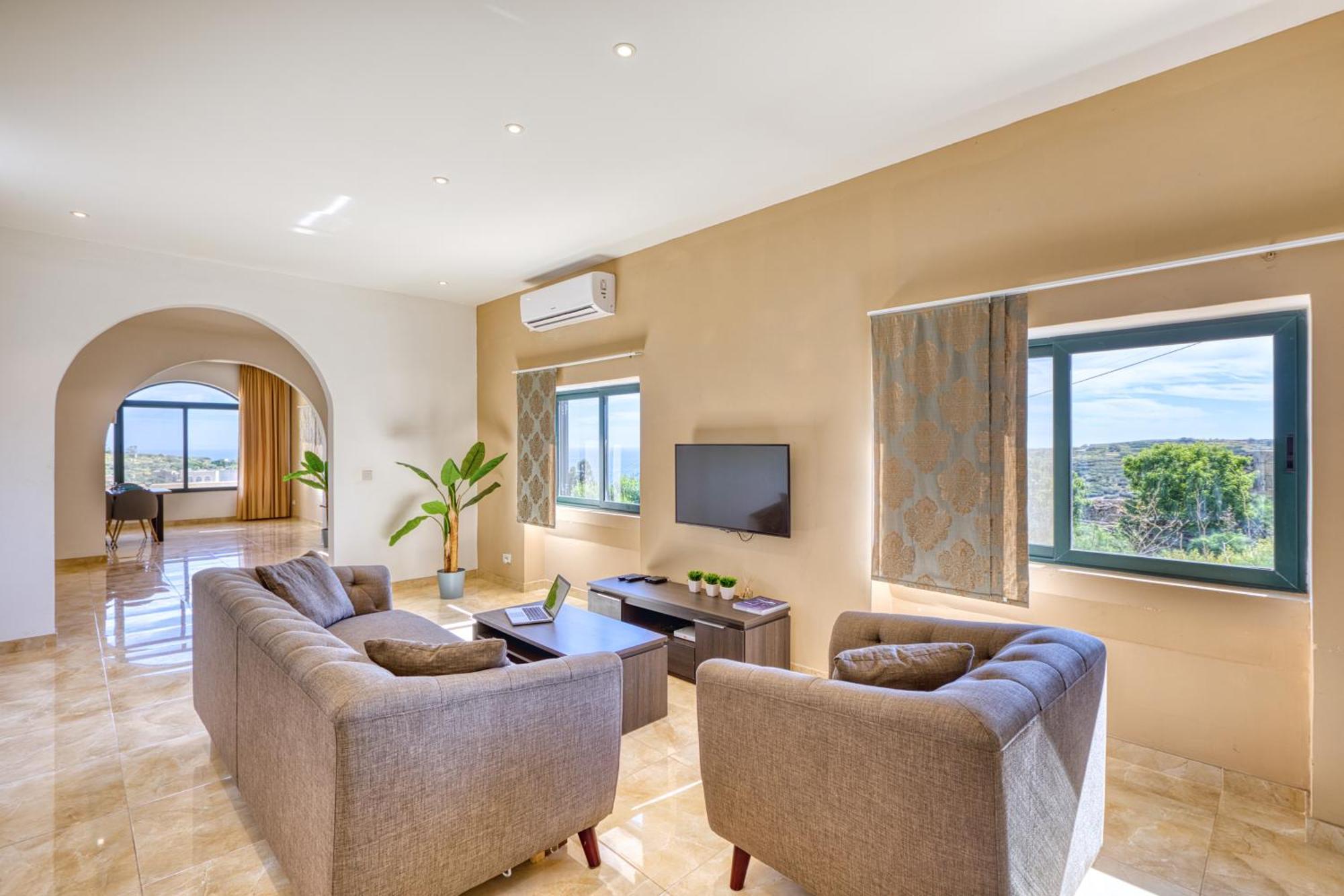 Spacious, Bright, Valley & Sea View Maisonette Xaghra Luaran gambar